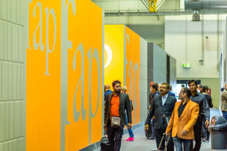 BOLOGNA (ITALY), SEPTEMBER 26, 2018: Visitors are walking in the aisles and visiting the stands of...