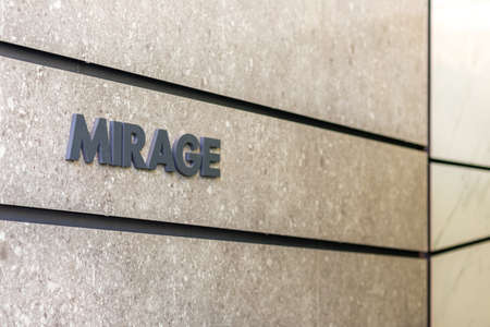 BOLOGNA (ITALY), SEPTEMBER 26, 2018: light is enlightening MIRAGE logo at CERSAIE, international exhibition of ceramic tile and bathroom furnishingsのeditorial素材