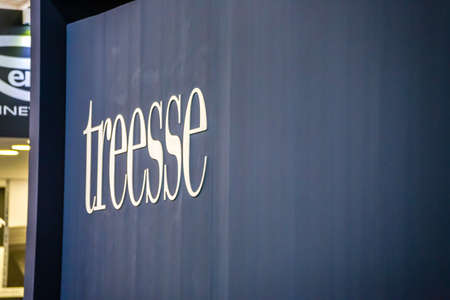 BOLOGNA (ITALY), SEPTEMBER 28, 2018: light is enlightening TREESSE logo at CERSAIE, international exhibition of ceramic tile and bathroom furnishingsのeditorial素材