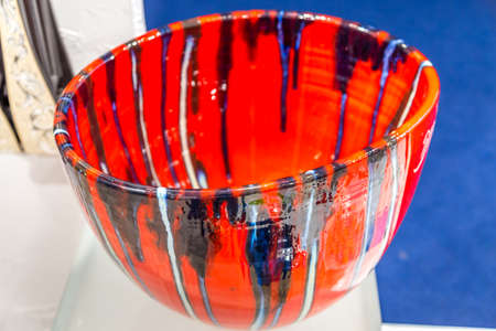 BOLOGNA (ITALY), SEPTEMBER 28, 2018: light is enlightening DOMIZIANI sink at CERSAIE, international exhibition of ceramic tile and bathroom furnishingsのeditorial素材