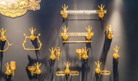 BOLOGNA (ITALY), SEPTEMBER 28, 2018: light is enlightening luxurios sanitary ware from MIGLIORE at CERSAIE, international exhibition of ceramic tile and bathroom furnishingsのeditorial素材