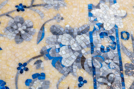 flower background of mosaic tilesのeditorial素材