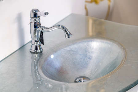 BOLOGNA (ITALY), SEPTEMBER 28, 2018: light is enlightening luxurious sanitary ware at CERSAIE, international exhibition of ceramic tile and bathroom furnishingsのeditorial素材