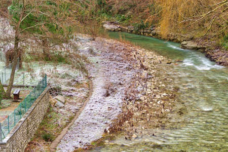 river bend in winter day