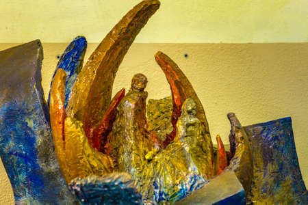 TERRA DEL SOLE (FC),ITALY - DECEMBER 27, 2017: lights are enlightening artistic crib in the 29th edition of the Nativity Scenes Exhibitionのeditorial素材