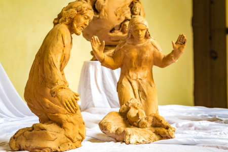 TERRA DEL SOLE (FC),ITALY - DECEMBER 27, 2017: lights are enlightening artistic crib in the 29th edition of the Nativity Scenes Exhibitionのeditorial素材