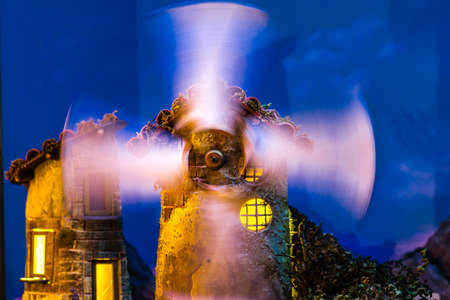 LONGIANO (FC),ITALY - DECEMBER 29, 2017: lights are enlightening artistic Christmas crib in the 27th edition of the Nativity Scenes Exhibitionのeditorial素材