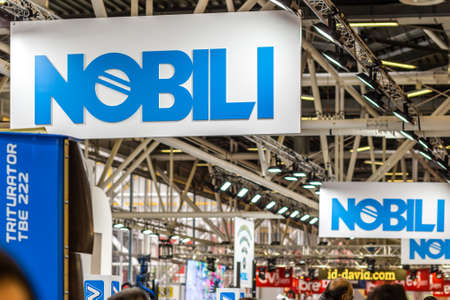 BOLOGNA, ITALY â NOVEMBER 10, 2018: light is enlightening sign at EIMA 2018,  International Agricultural and
Gardening Machinery Exhibitionのeditorial素材