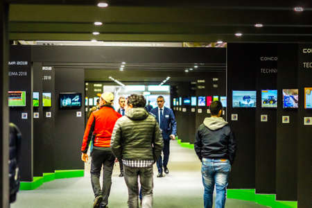 BOLOGNA, ITALY â€“ NOVEMBER 10, 2018:  people visiting the fair of EIMA 2018,  International...