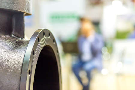 closeup of irrigation steel equipment