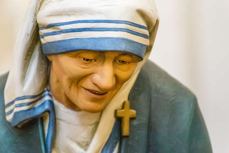closeup of statue of Saint Mother Teresa of Calcuttaのeditorial素材