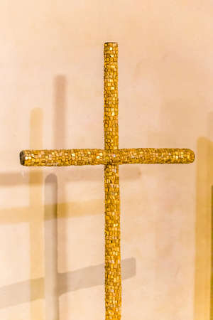 Cross covered by mosaic tilesの写真素材