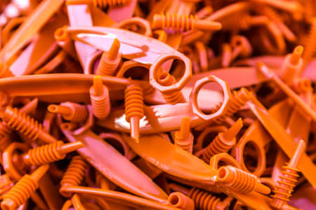 plastic screwer tools for vegetables for sale in market stallの写真素材