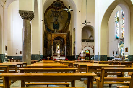 ROME, ITALY - JANUARY 2, 2019: light is enlightening Santa Maria Liberatrice church in Testaccio districtのeditorial素材