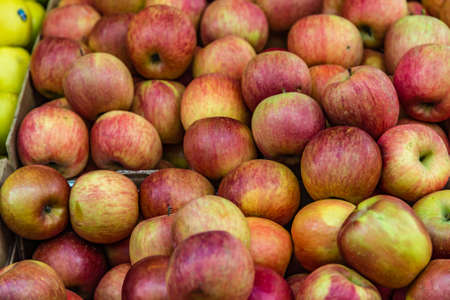 background of juicy red apples