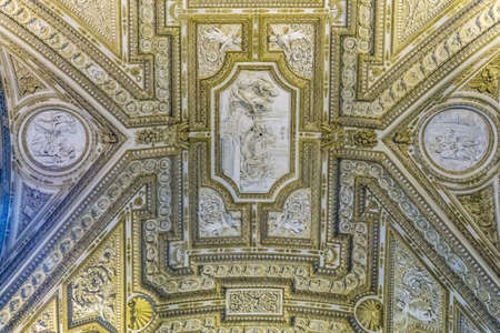 VATICAN - JANUARY 2, 2019: lights are enlightening ceilings of Saint Peter Basilica in Vatican Cityのeditorial素材