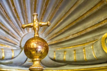 CASTEL GANDOLFO (ROME), ITALY - JANUARY 3, 2019: light is enlightening of  Cross in Church of Saint...