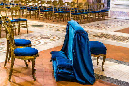 ROME, ITALY - JANUARY 4, 2019: light is enlightening interiors of basilica of Saint Alexis and Saint Boniface in Aventine Districtのeditorial素材