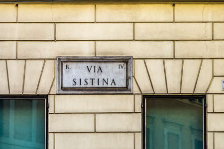 ROME, ITALY - JANUARY 6, 2019: light is enlightening  street name sign of  in Romeのeditorial素材