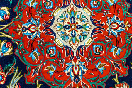 CESENA, ITALY - JANUARY 20, 2019: lights are enlightening rug for sale in Antiques Fair