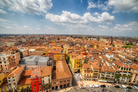 Breathtaking cityscape with view of the roofs of Verona, the Italian city of Lovers