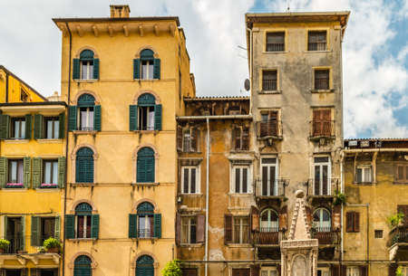 colorful ancient buildings of Veronaの写真素材