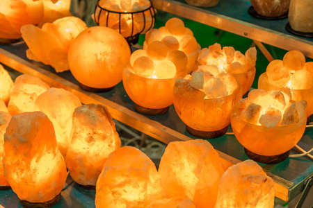 Himalayan Rock Salt Natural Crystal lamps for saleの写真素材