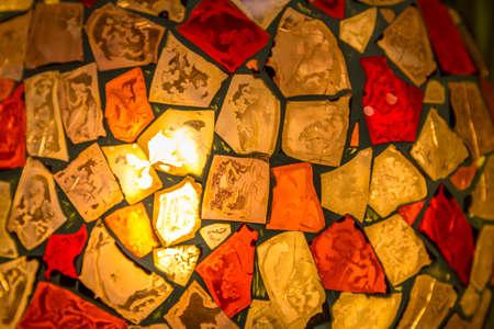 colorful vintage lamp in stained glassの写真素材