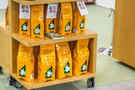 BOLOGNA (BO), ITALY - SEPTEMBER 6, 2019: lights are enlightening ARGITAL products at SANA 2019, 31st international exhibitionof organic and natural productsのeditorial素材