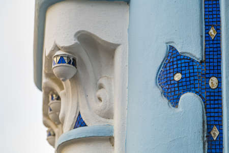BRATISLAVA, SLOVAKIA - AUGUST 28, 2019: sunlight is enlightening Blue Church, Art Noveau building in Bratislava, capital city of Slovakiaのeditorial素材