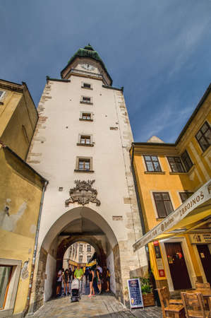 BRATISLAVA, SLOVAKIA - AUGUST 28, 2019: tourists visiting Bratislava, capital city of Slovakiaのeditorial素材