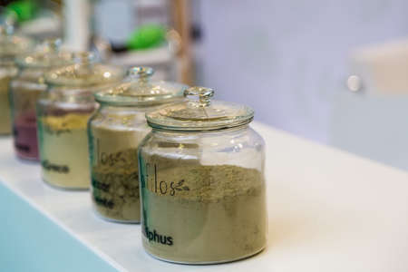 BOLOGNA (BO), ITALY - SEPTEMBER 6, 2019: lights are enlightening PHITOFILOS products at SANA 2019, 31st international exhibitionof organic and natural productsのeditorial素材