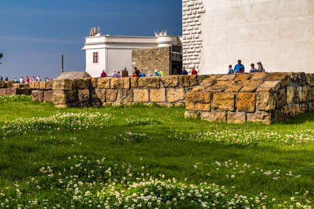 BRATISLAVA, SLOVAKIA - AUGUST 28, 2019: tourists visiting Bratislava, capital city of Slovakiaのeditorial素材