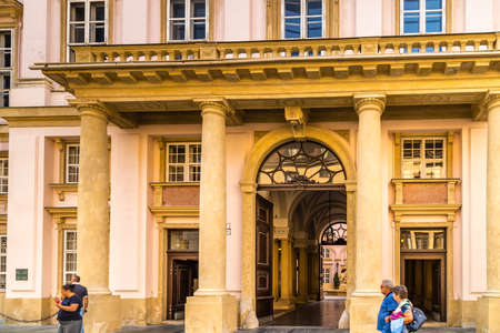 BRATISLAVA, SLOVAKIA - AUGUST 28, 2019: tourists visiting Bratislava, capital city of Slovakiaのeditorial素材