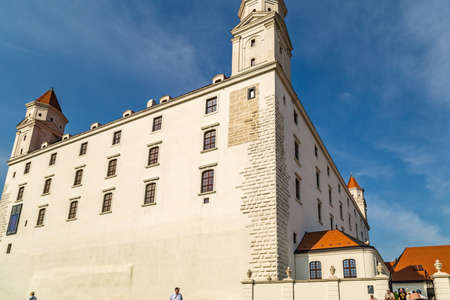 BRATISLAVA, SLOVAKIA - AUGUST 28, 2019: tourists visiting Bratislava, capital city of Slovakiaのeditorial素材