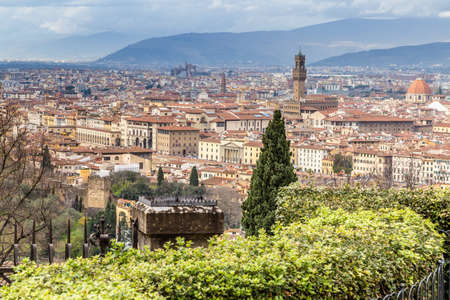 stunning view of cityscape of Florence in Tuscany, Italyの写真素材