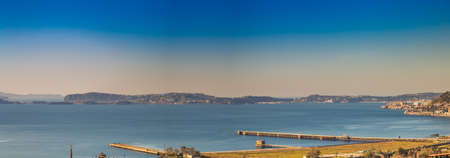 astounding panorama of the Gulf of Naples in Italyの写真素材
