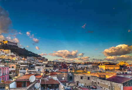 astonishing view of the roofs of Napoli, Italyの写真素材