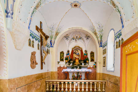 BADIA (BZ), february 10, 2019: light is enlightening altar in housechapelのeditorial素材