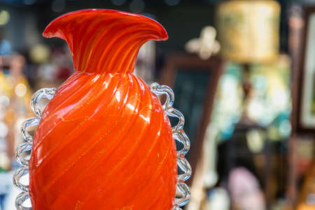 CESENA (FC) - FEBRUARY 17, 2019: lights are enlightening amphora for sale on stalls at antique fairのeditorial素材