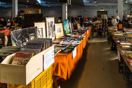 CESENA (FC) - FEBRUARY 17, 2019: people are looking at items for sale on stalls at antique fair