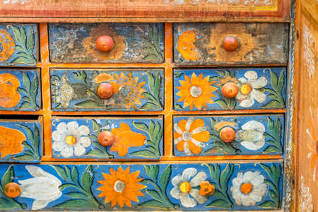 CESENA (FC) - FEBRUARY 17, 2019: lights are enlightening drawers for sale on stalls at antique fairのeditorial素材