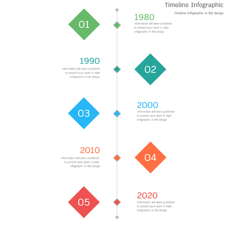 Timeline Infographic in flat designのイラスト素材