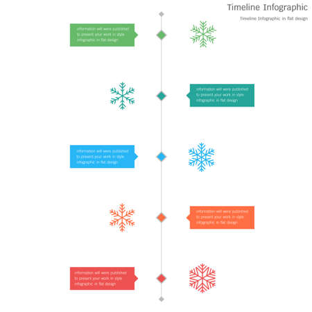 Timeline Infographic in flat designのイラスト素材