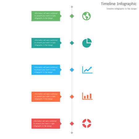 Timeline Infographic in flat designのイラスト素材