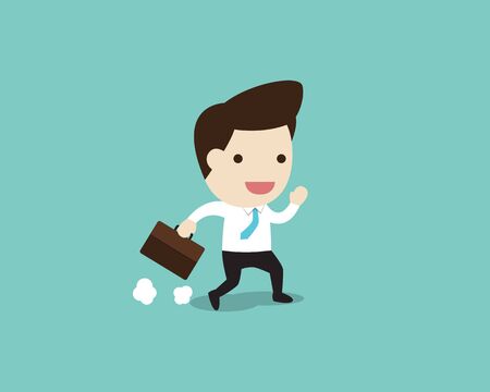 vector business man running  in flat designのイラスト素材