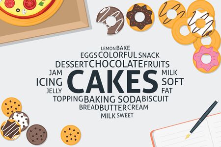 vector cakes concept,template