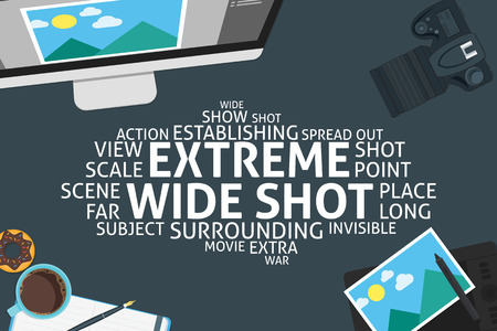 vector extreme wide shot concept,templateのイラスト素材