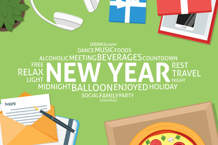 vector new year concept,templateのイラスト素材