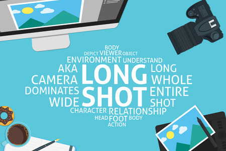 vector long shot concept,templateのイラスト素材